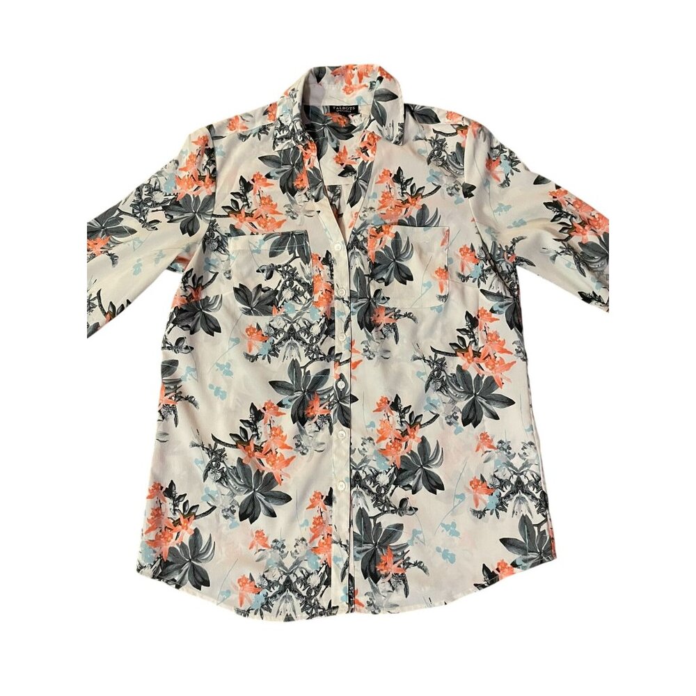 Talbots Nantucket Blouse Womens SP Petites Used Floral - Picture 5 of 16